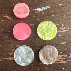 1.5-1.8” One Off lucite Buttons Lot 50s Swirls Metal&self Shank